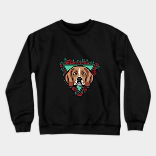 Beagle in  rose Crewneck Sweatshirt